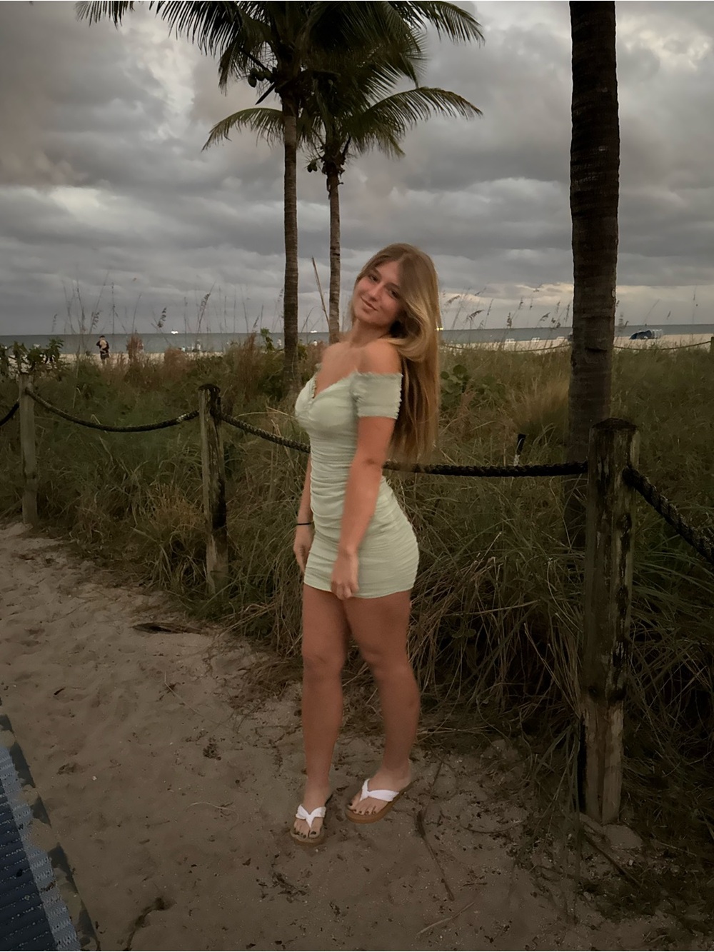 Windsor Sage Green Off-Shoulder Ruched Mini Dress